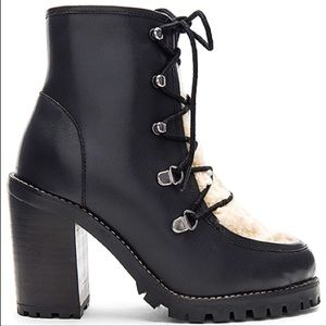 Seychelles Black Leather Lace Booties